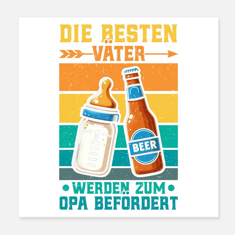 Die Besten Väter Werden Zum Opa Befördert Poster 20x20 cm