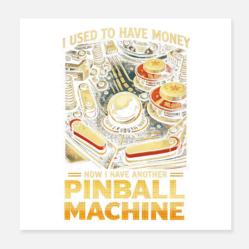 Joueur de flippers machine à flipper Poster 20 x 20 cm