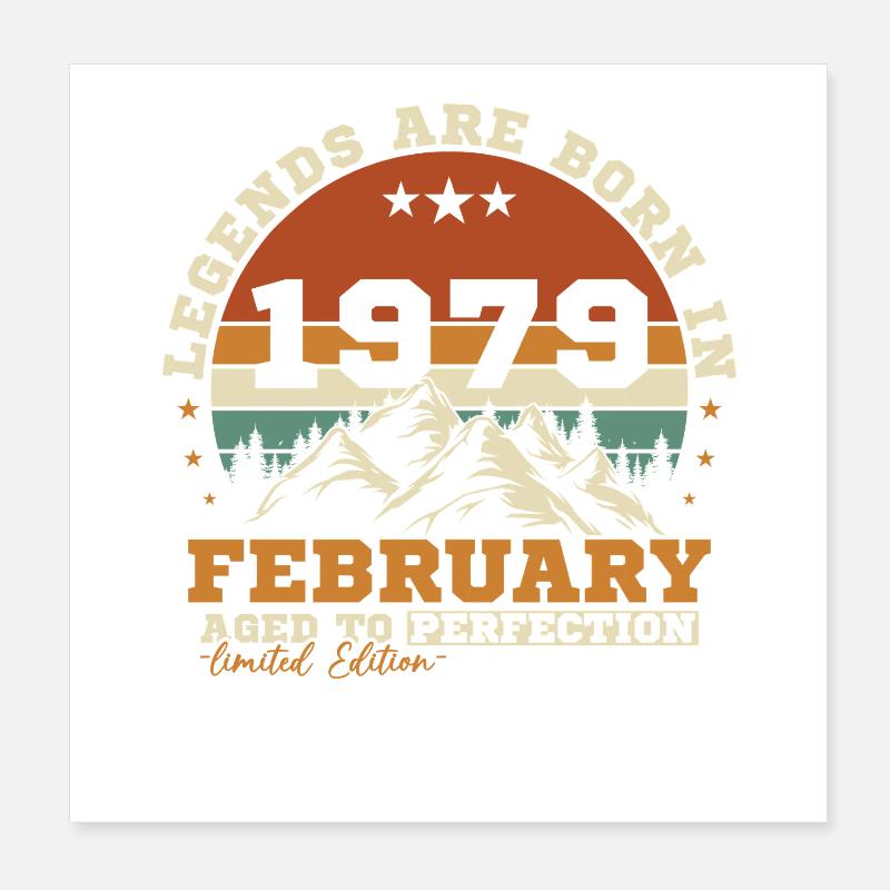 Februar 1979 Vintage-Retro-Geburtstagsgeschenk Poster 20x20 cm