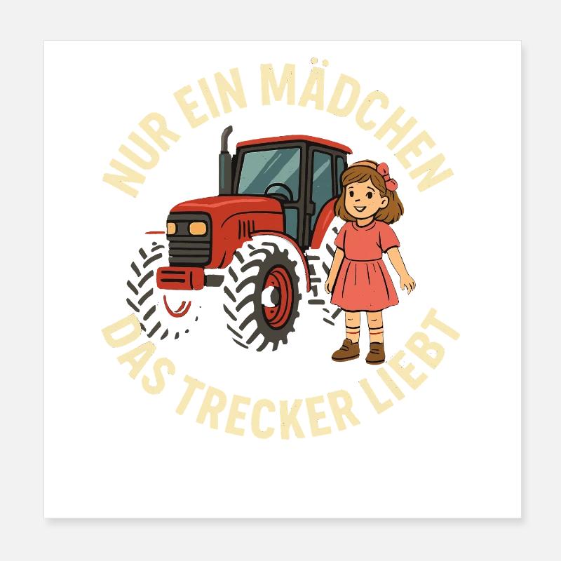 Nur ein Mädchen das Trecker liebt Poster 20x20 cm