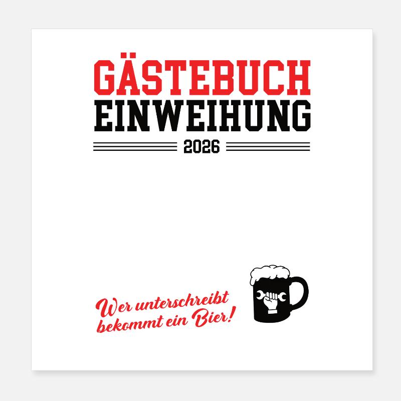 Gästebuch Einweihung 2026 Neue Wohnung Geschäft Poster 20x20 cm