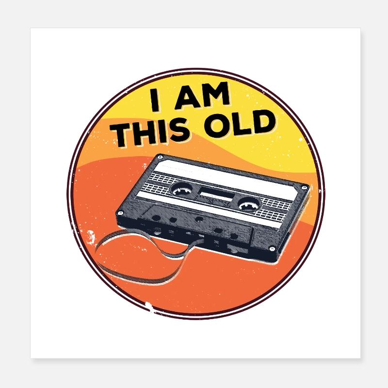 I am this old Disketten-Disk 80er-Jahre Retro  Poster 20x20 cm