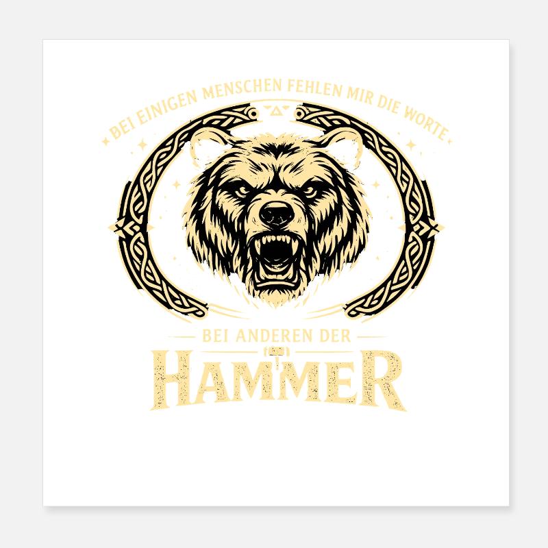 Hammer for others | Bear Saying Poster 8" x 8" (20x20 cm)