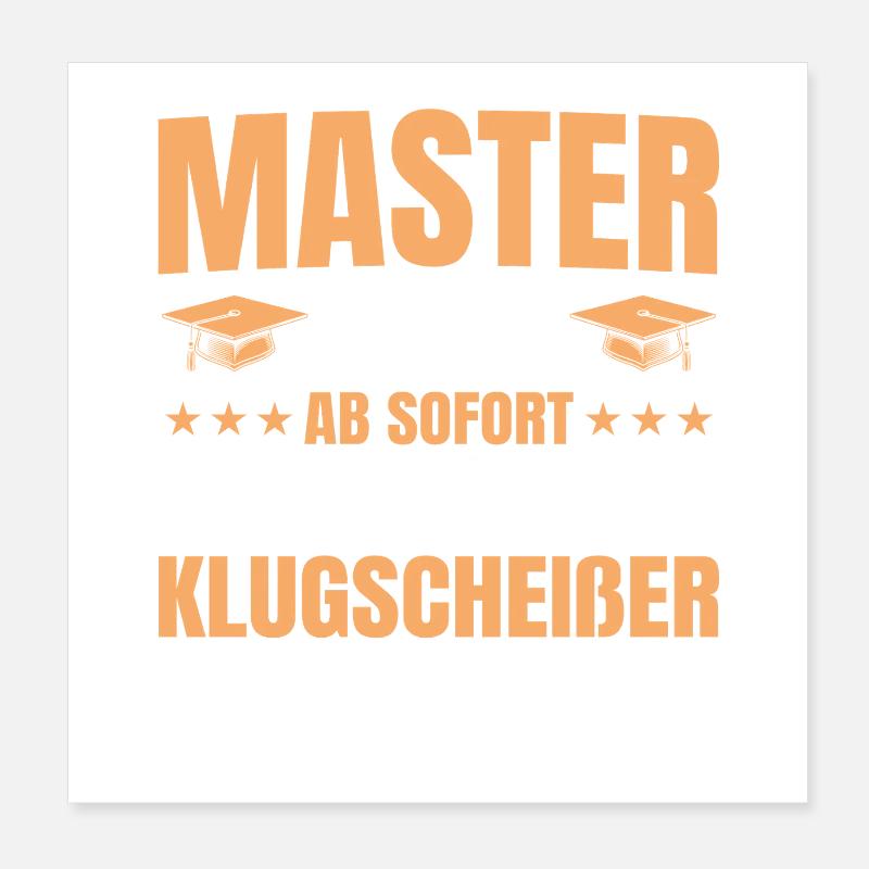 Master 2026 Examen de Master réussi Diplôme Poster 20 x 20 cm
