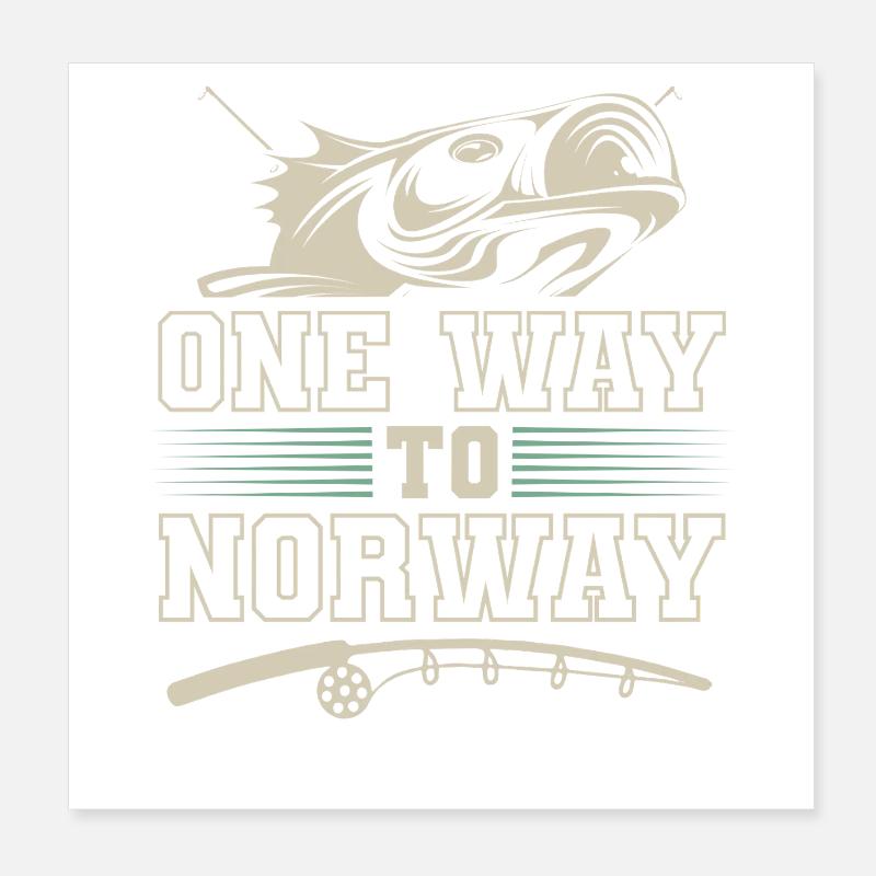 Norvège Pêche Poster 20 x 20 cm