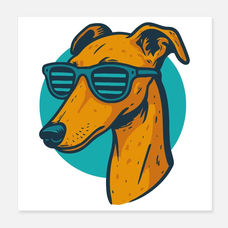 Greyhound, Galgo Poster 8" x 8" (20x20 cm)