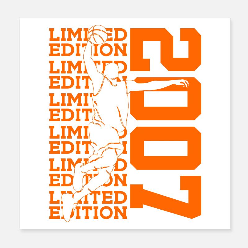 ÉDITION LIMITÉE 2007 BASKETBALL 19E ANNIVERSAIRE Poster 20 x 20 cm