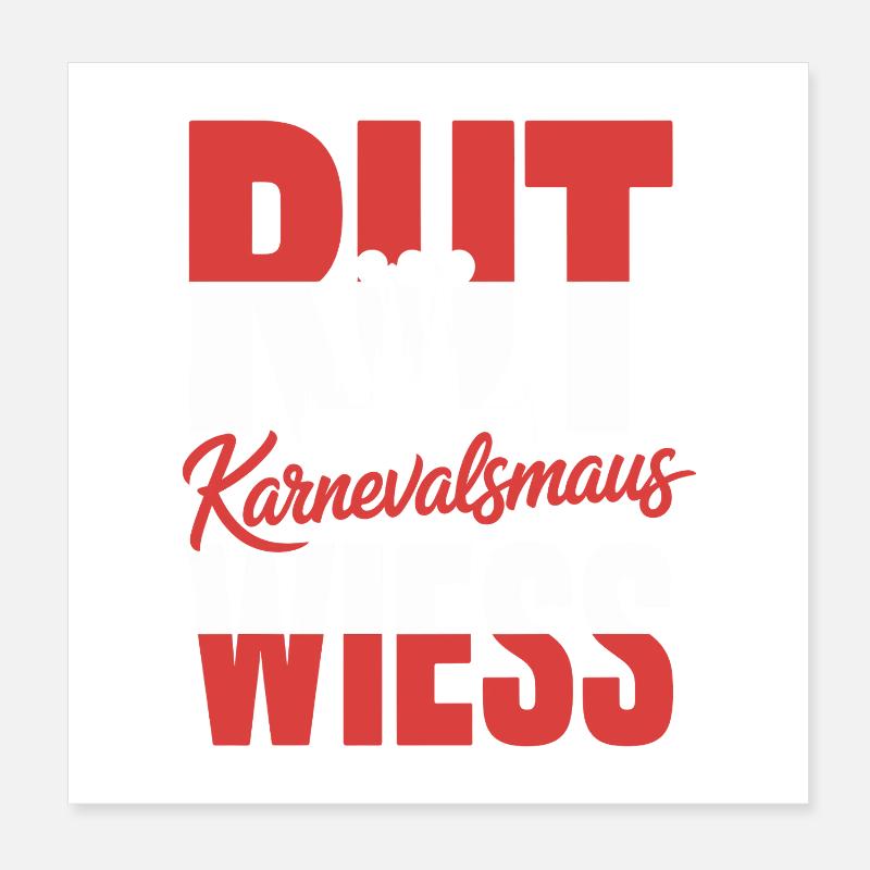 Karnevalsmaus Rut Wiess Köln Kölner Karneval Maus Poster 20x20 cm