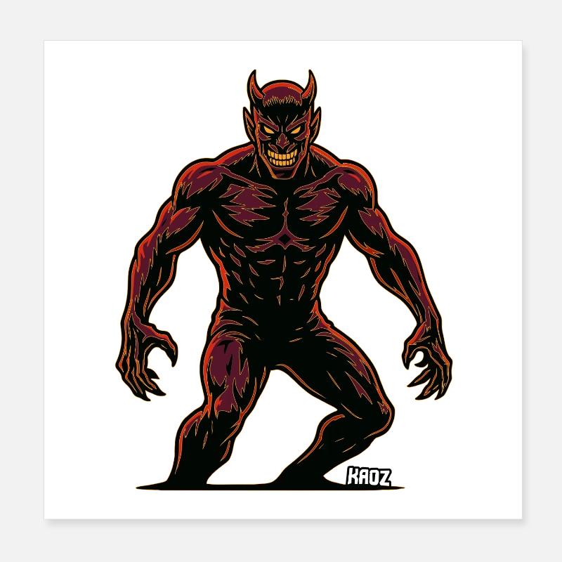 Dämon Teufel Poster 20x20 cm