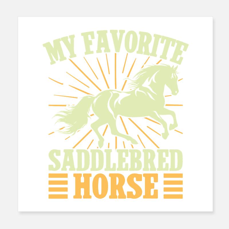 Cavalier de cheval de passe-temps Cheval préféré Cheval de selle Poster 20 x 20 cm