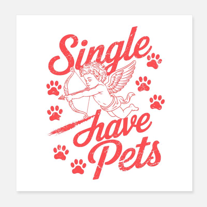 Valentine's Day with pets Poster 8" x 8" (20x20 cm)