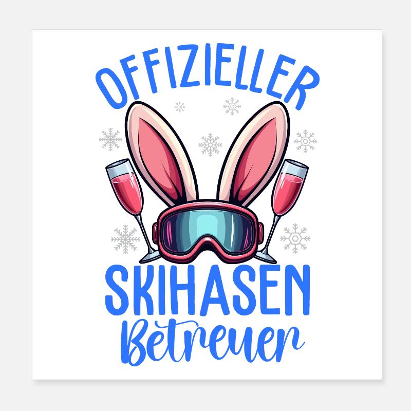 Official Ski Bunny Supervisor Poster 8" x 8" (20x20 cm)