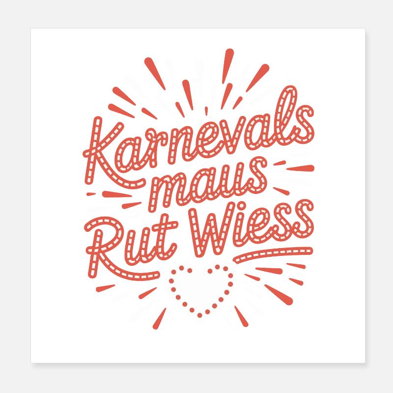 Karnevalsmaus Rut Wiess Köln Kölner Karneval Maus Poster 20x20 cm