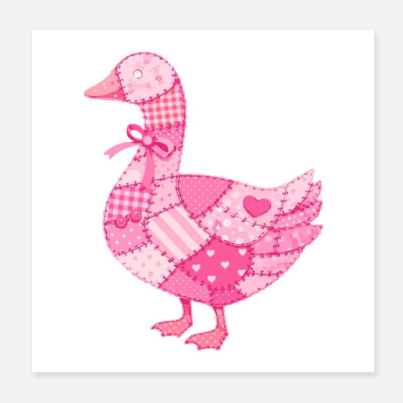 Canard Rose Patchwork Poster 20 x 20 cm
