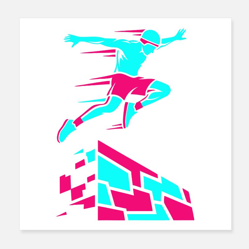 Parkour Freerunning Poster 20 x 20 cm