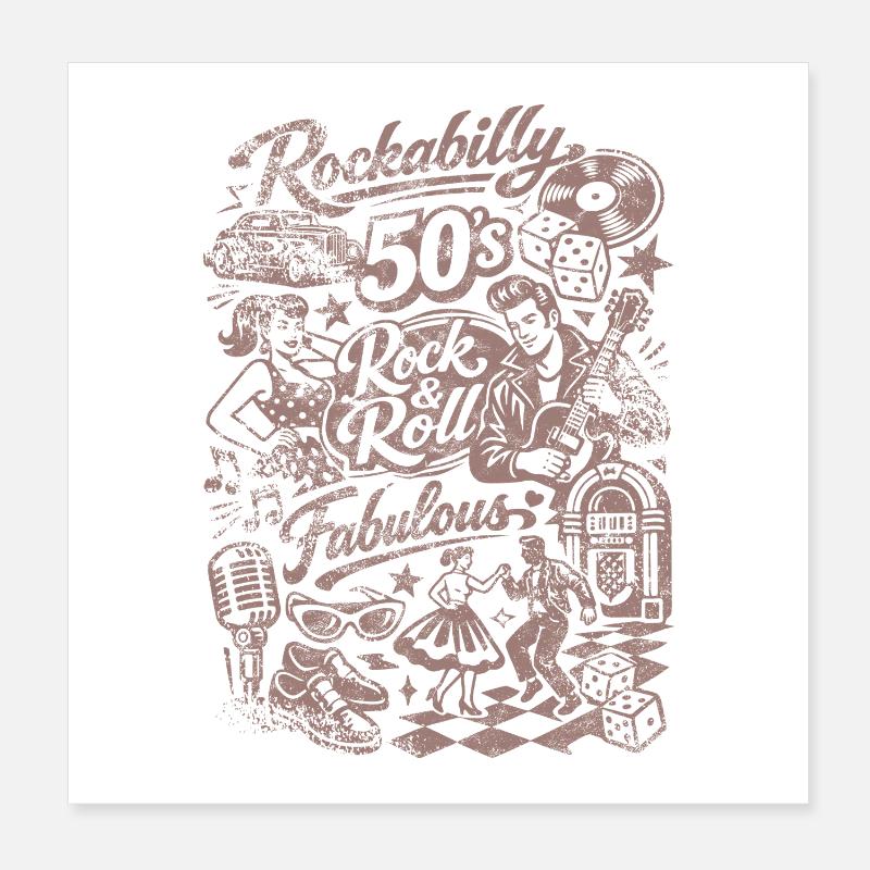 Rockabilly Vintage 50s Rock & Roll | Fabulous Poster 20x20 cm