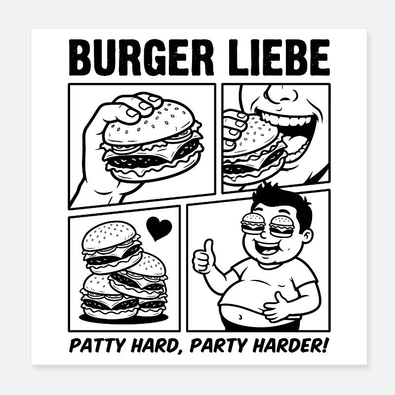 Burger Liebe – Pâte Dure ! Poster 20 x 20 cm
