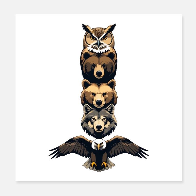 Tierstapel der Wächter Poster 20x20 cm