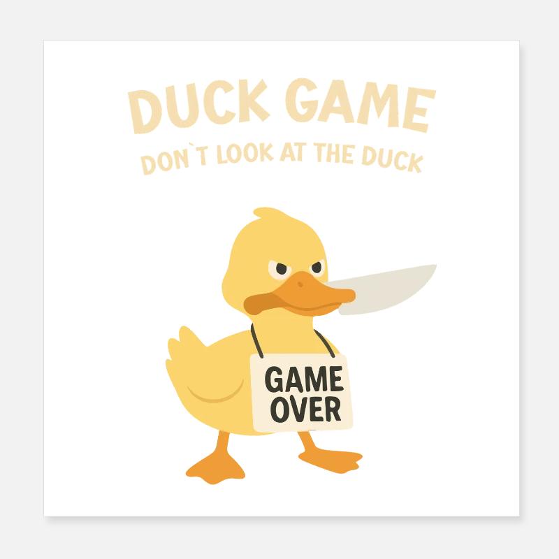 Duck Game Game Over Schild Poster 20x20 cm