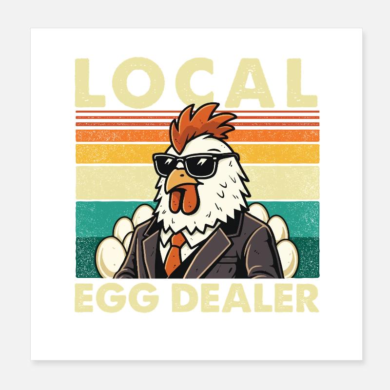 Marché local d’œufs, Éleveur de Pâques amusant Poster 20 x 20 cm