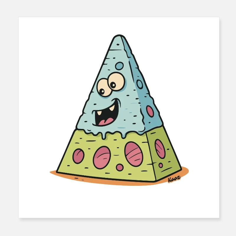 Käse-Vulkan Lachendes Gesicht Poster 20x20 cm