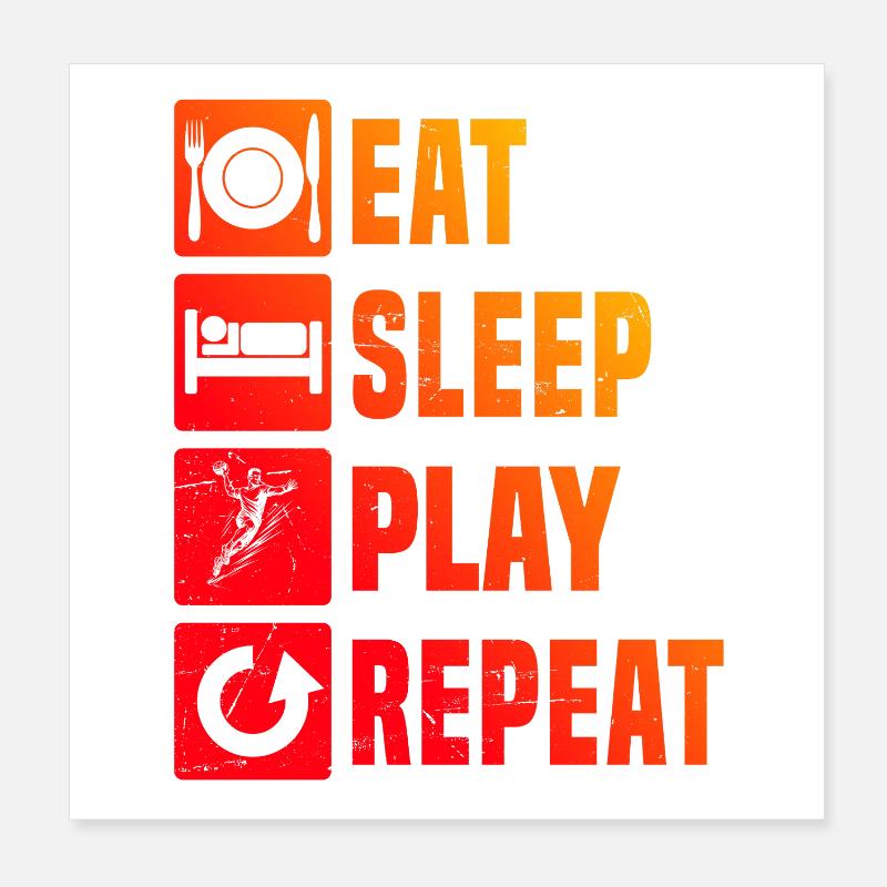 Déclaration directe de handball pour hommes Poster 20 x 20 cm