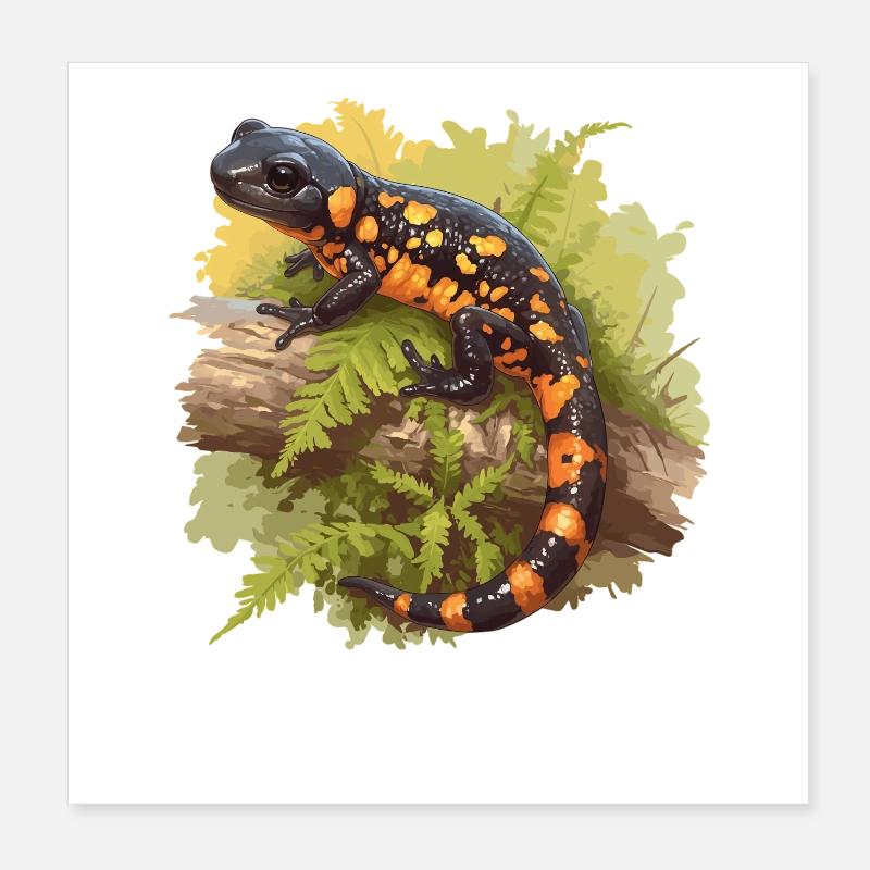 Feuersalamander Salamander Poster 20x20 cm
