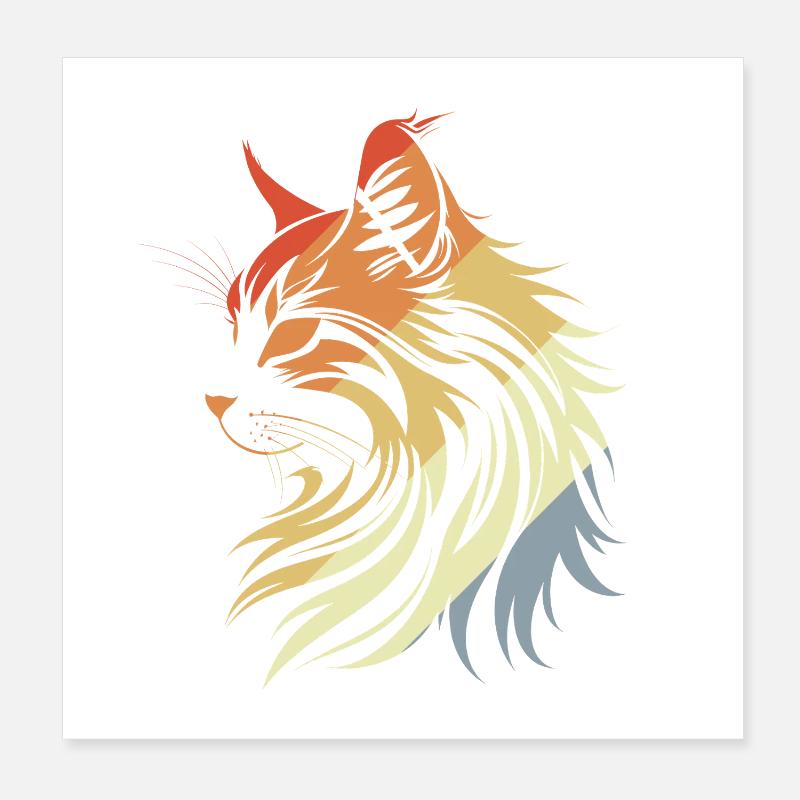 Style rétro du chat Poster 20 x 20 cm