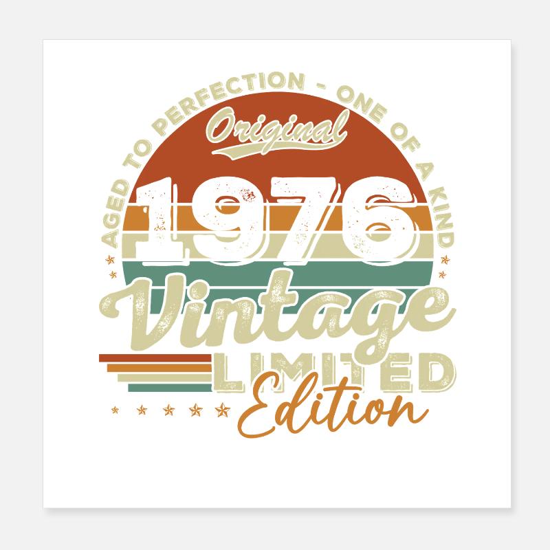 1976 Vintage Retro Geburtstagsgeschenk Poster 20x20 cm