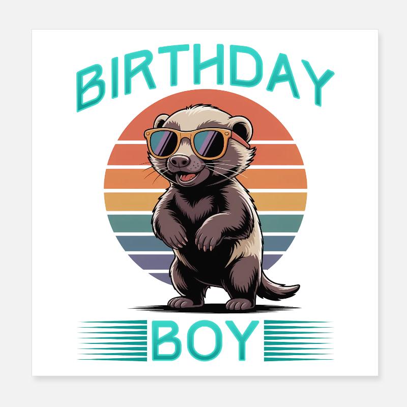 Funny Honey Badger Poster 20x20 cm