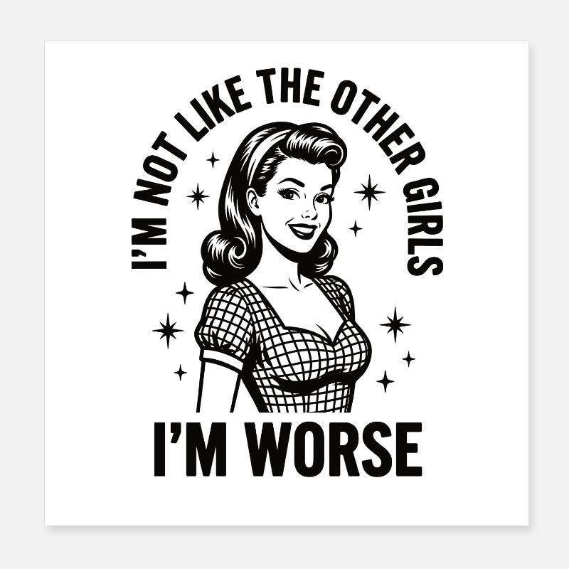 Unique : Pas comme les autres filles Poster 20 x 20 cm