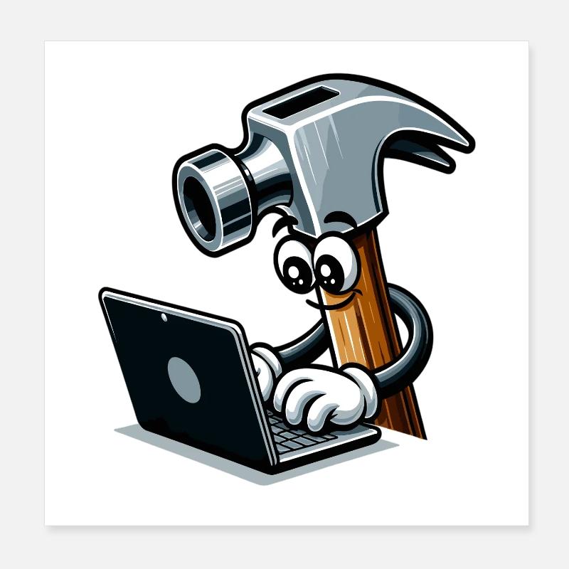 HammerCode: Werkzeug trifft Bits Poster 20x20 cm
