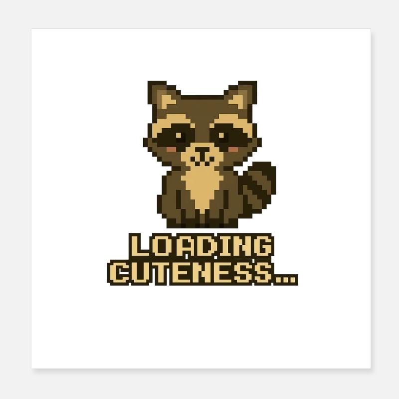 Pixel Raccoon : Beaucoup de mignonnerie Poster 20 x 20 cm