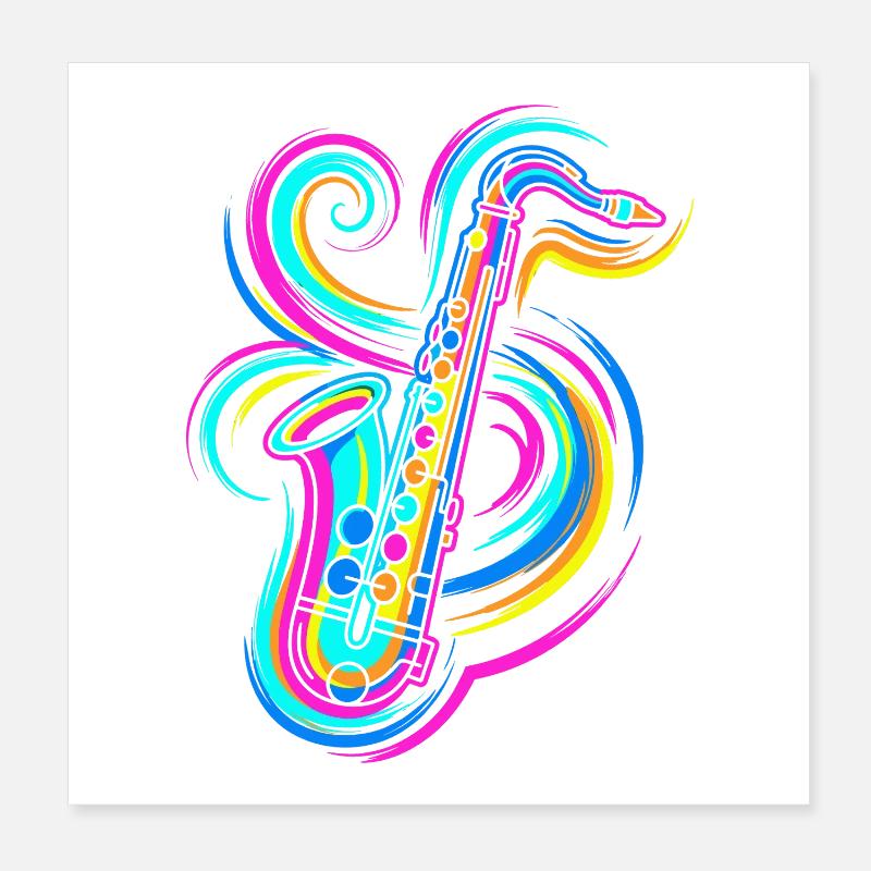 Saxophon Poster 20x20 cm