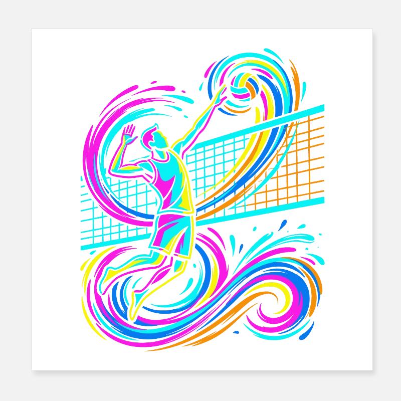 Volley-ball Poster 20 x 20 cm