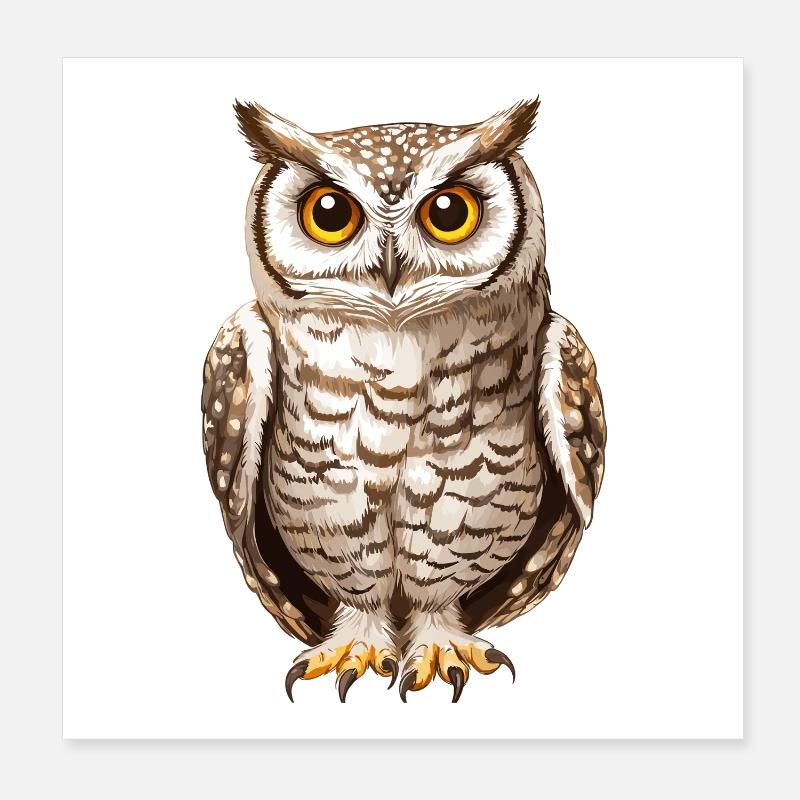 Night Hunter Owl Poster 8" x 8" (20x20 cm)