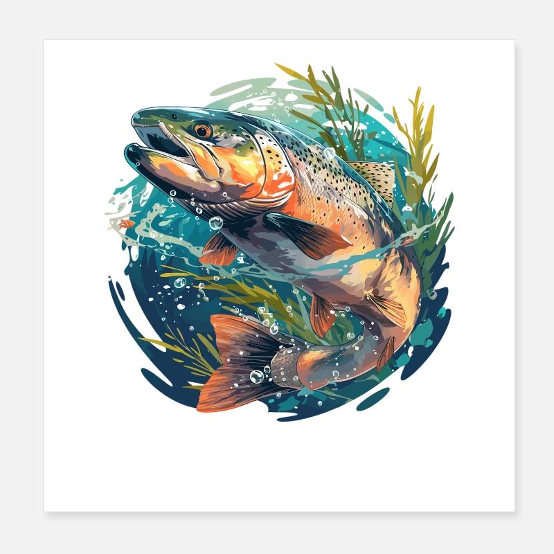 Saumon Saumon Poster 20 x 20 cm