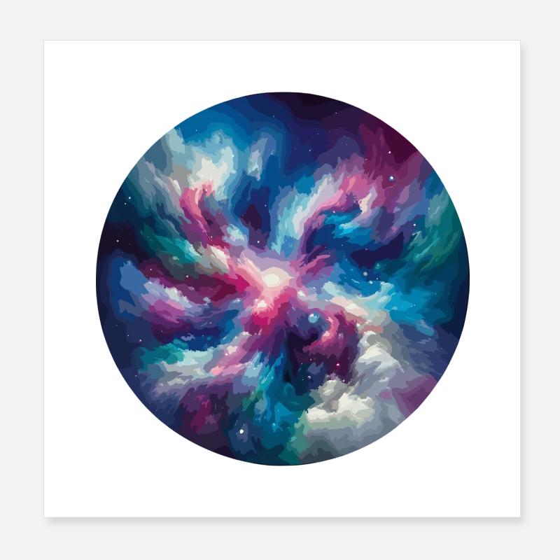 Roue des couleurs galactique Poster 20 x 20 cm