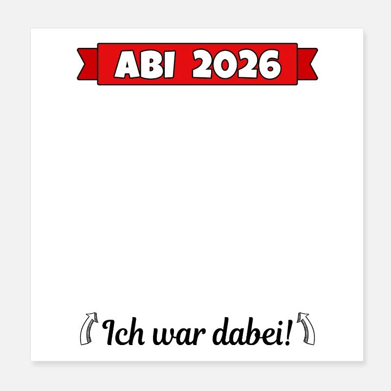 Abi 2026 Abitur Abschluss Gästebuch Abiturient Poster 20x20 cm
