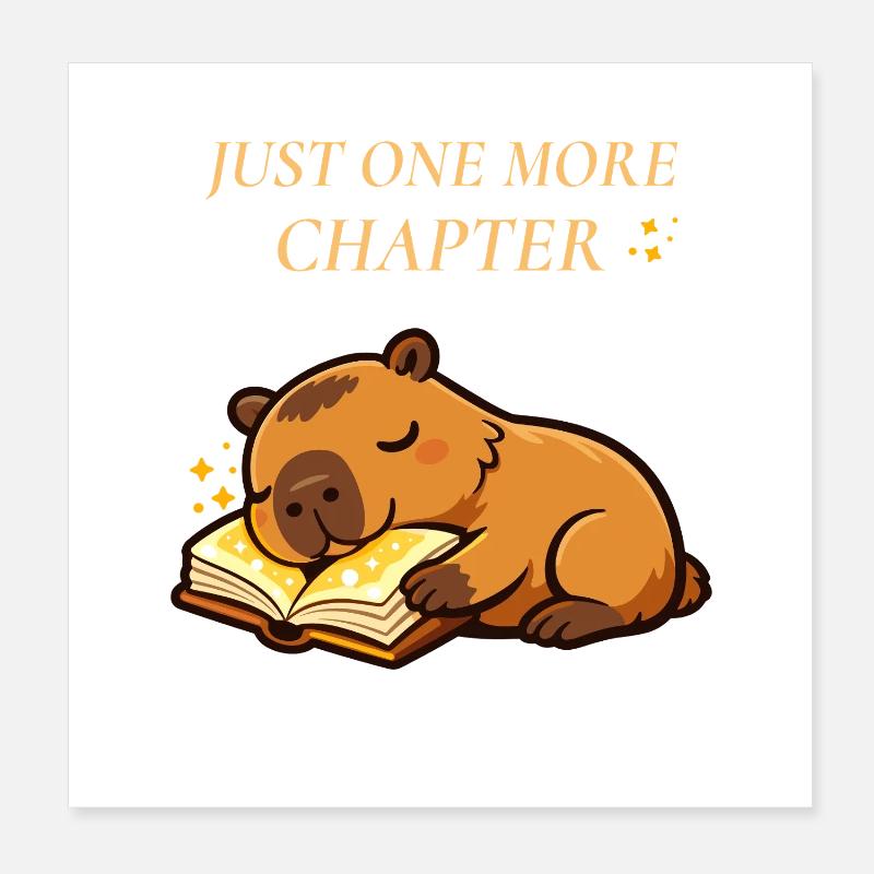 Just One More Chapter Capybara Lesen Poster 20x20 cm