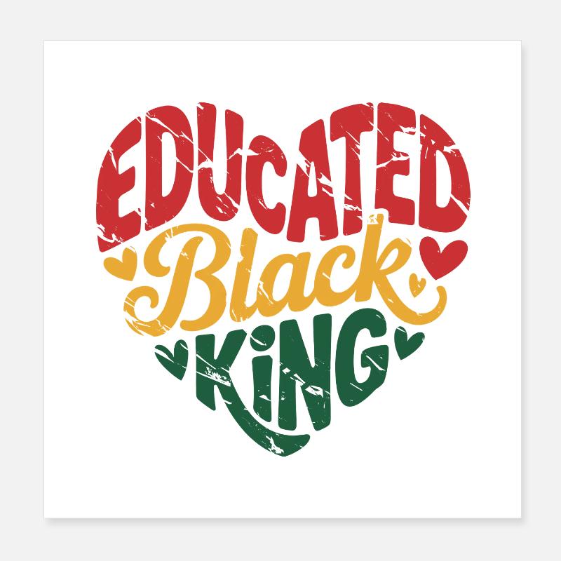 Roi noir instruit | Citation de l’Afro Pride | Noir Poster 20 x 20 cm