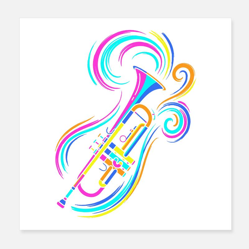 Trompete Poster 20x20 cm