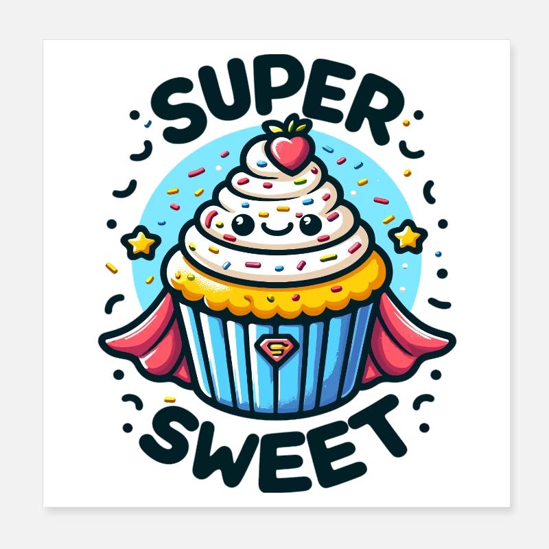 Super Cupcake Held Poster 20x20 cm