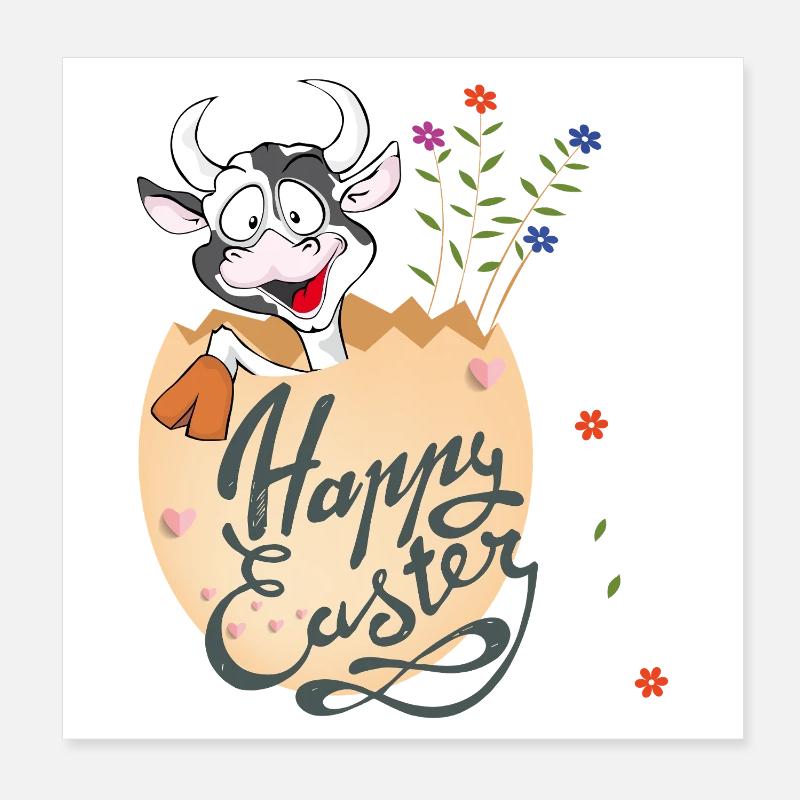 Happy Easter Poster 8" x 8" (20x20 cm)