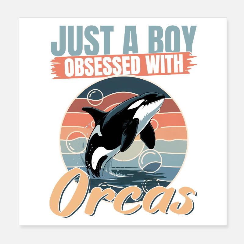 Orca drôle Poster 20 x 20 cm