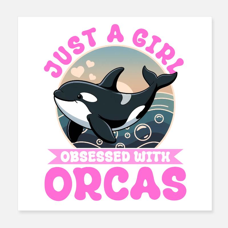 Funny Orca Poster 8" x 8" (20x20 cm)