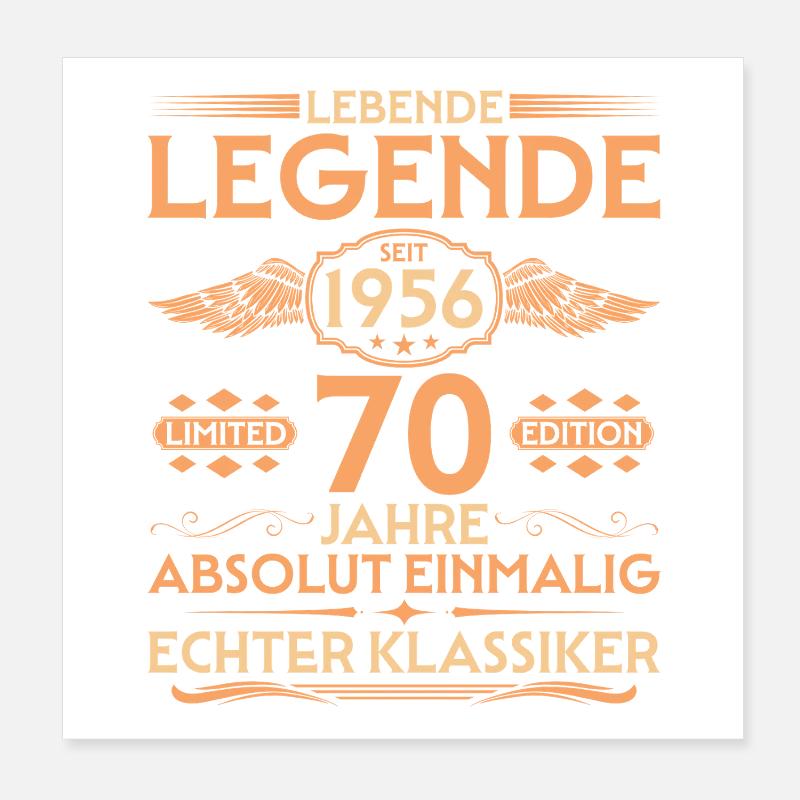 Absolument unique, né en 1956, 70e anniversaire Poster 20 x 20 cm