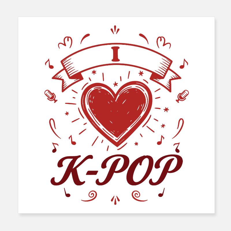 Pop coréenne Je K-Pop Musique coréenne Amour mignon Kpop Poster 20 x 20 cm