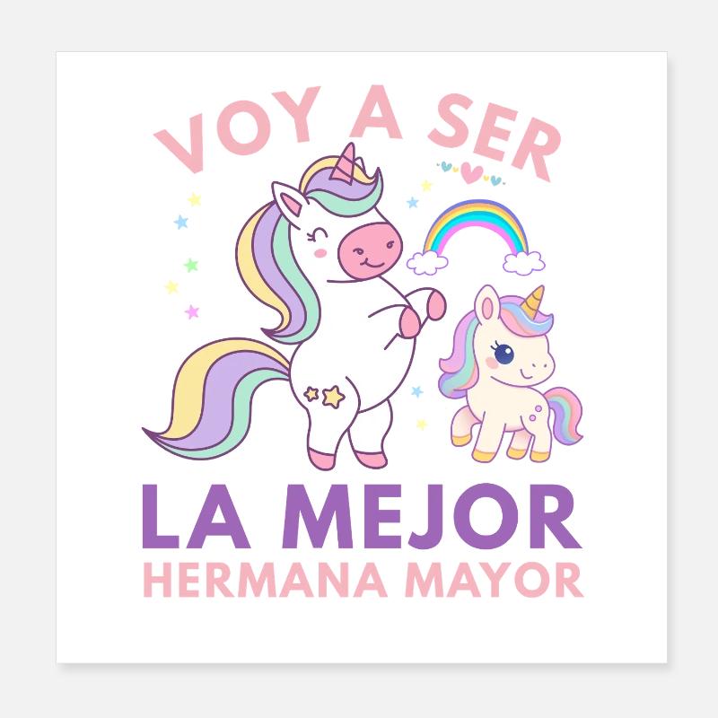 Ich werde die beste große Schwester sein Poster 20x20 cm