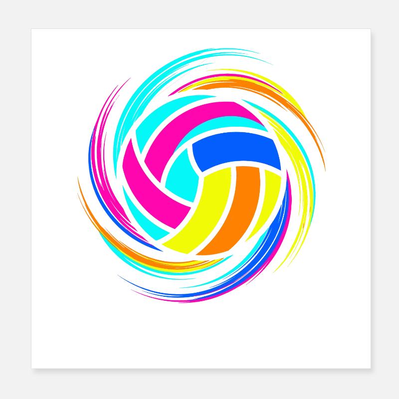 Bunter Volleyball Poster 20x20 cm